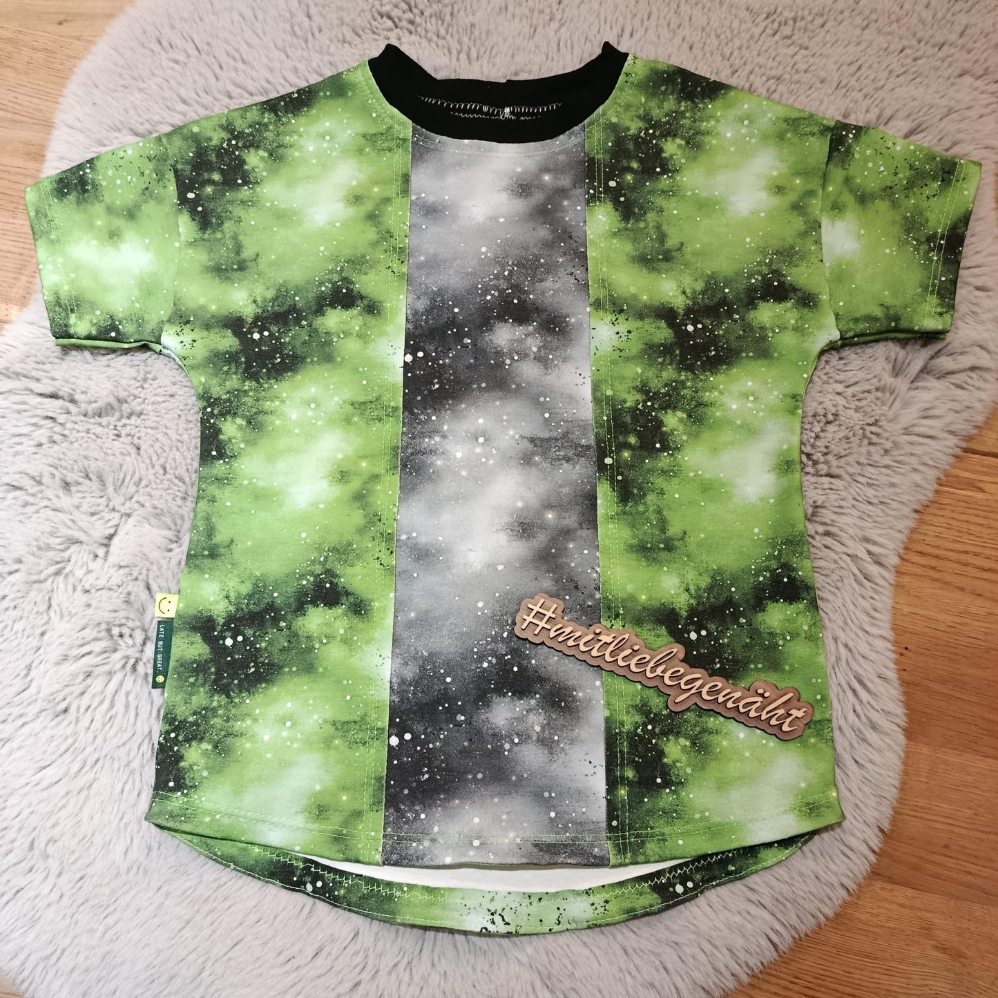Toxic Galaxy grün | Kombi Stoff Meterware | Kinderstoff
