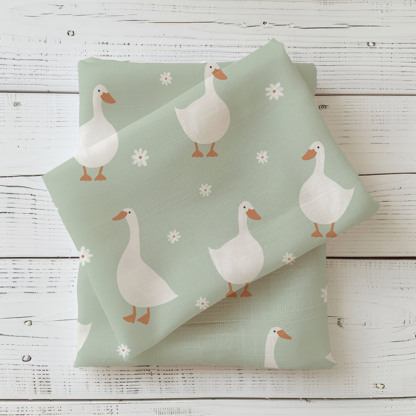 Frühlingsgänse | Gänse Stoff Meterware | Kinderstoff