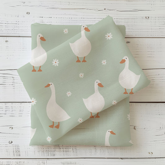 Frühlingsgänse | Gänse Stoff Meterware | Kinderstoff