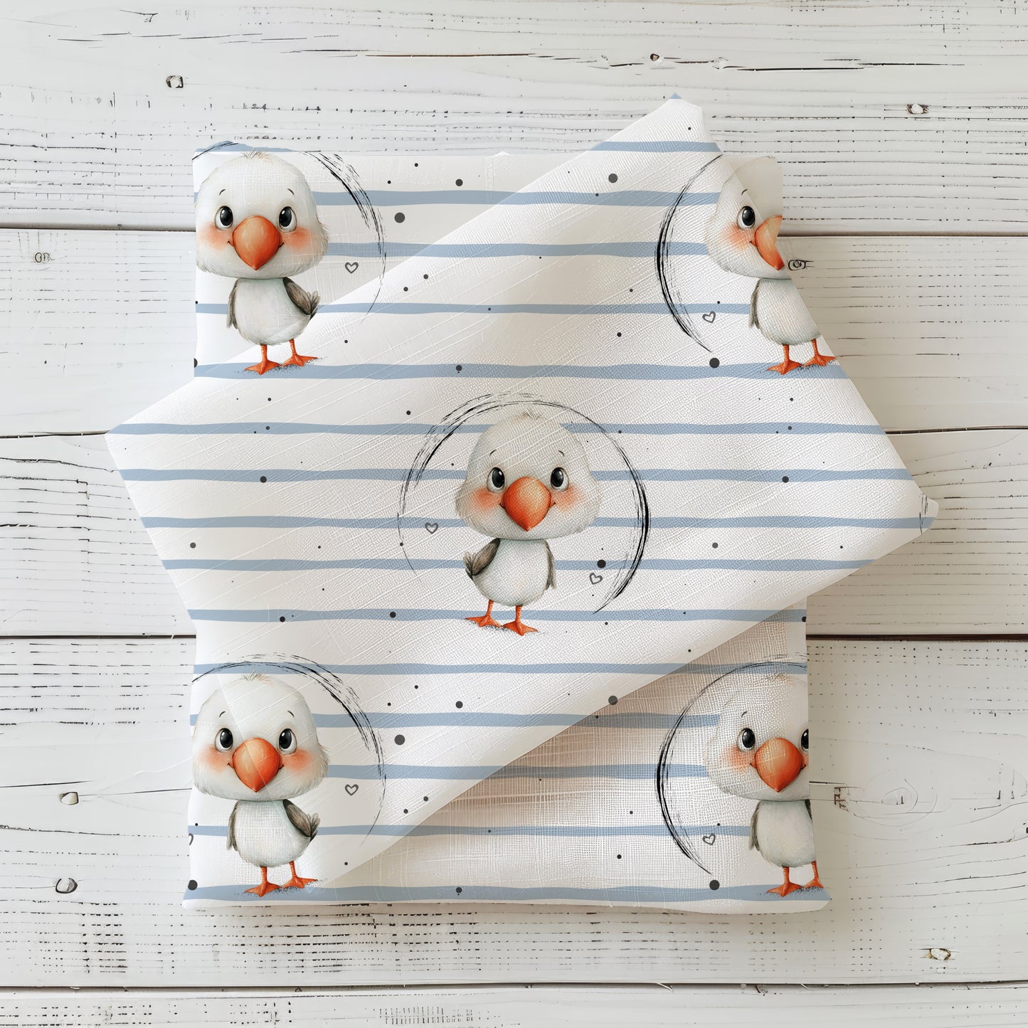 Kleine Möwe | Möwe Stoff Meterware | Baby- und Kinderstoff