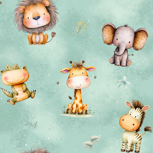 Little Safari | Tiere Stoff Meterware |  Kinderstoff