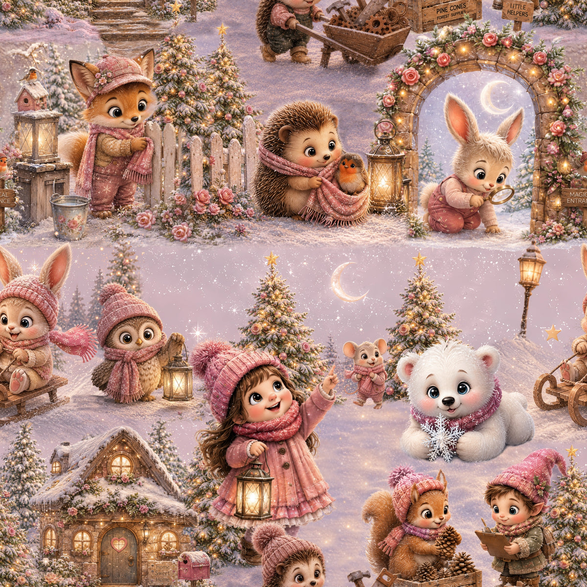 Winterzauber | Winterstoff Stoff Meterware French Terry