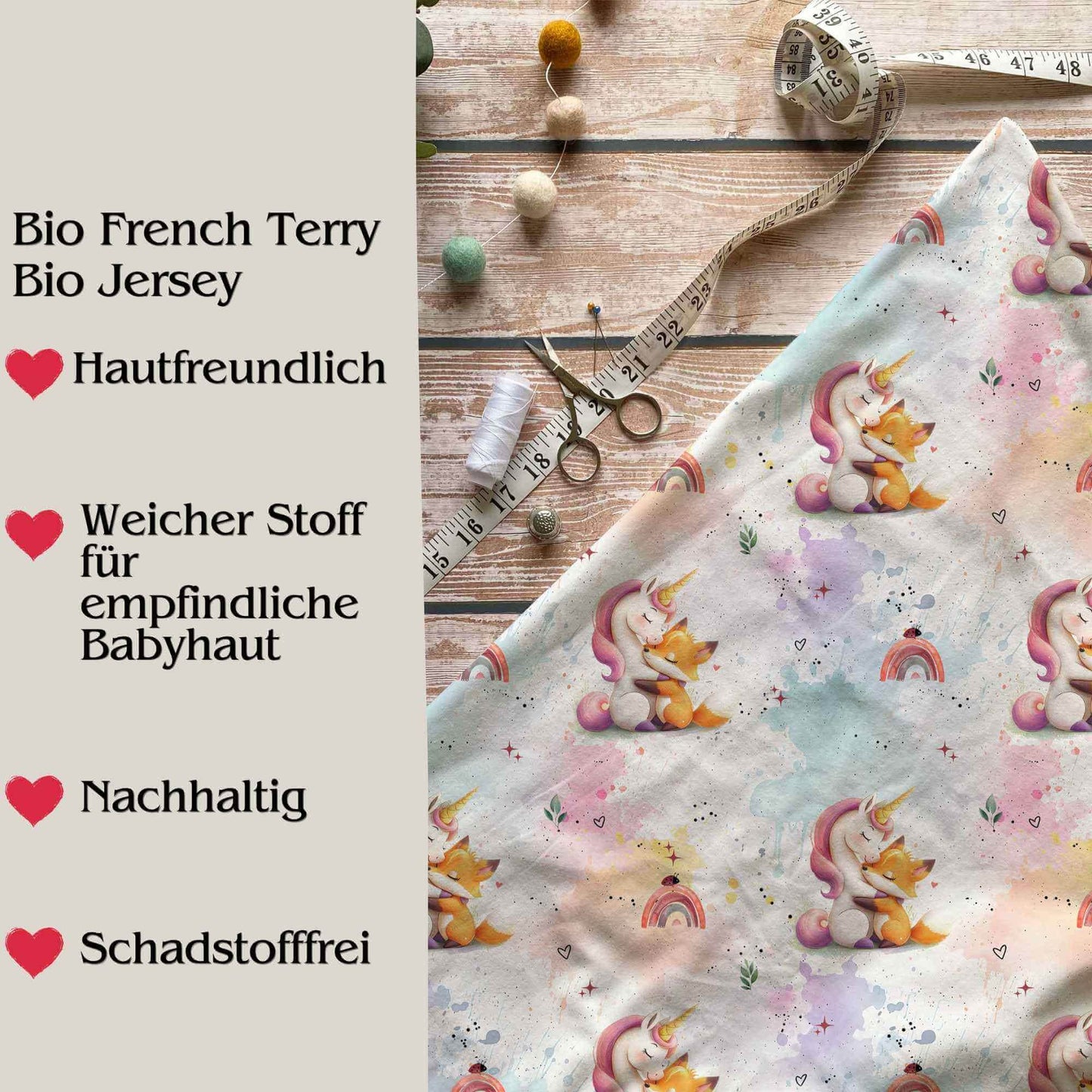 Sweatshirt Kinder "Einhorn & Fuchs" – French Terry