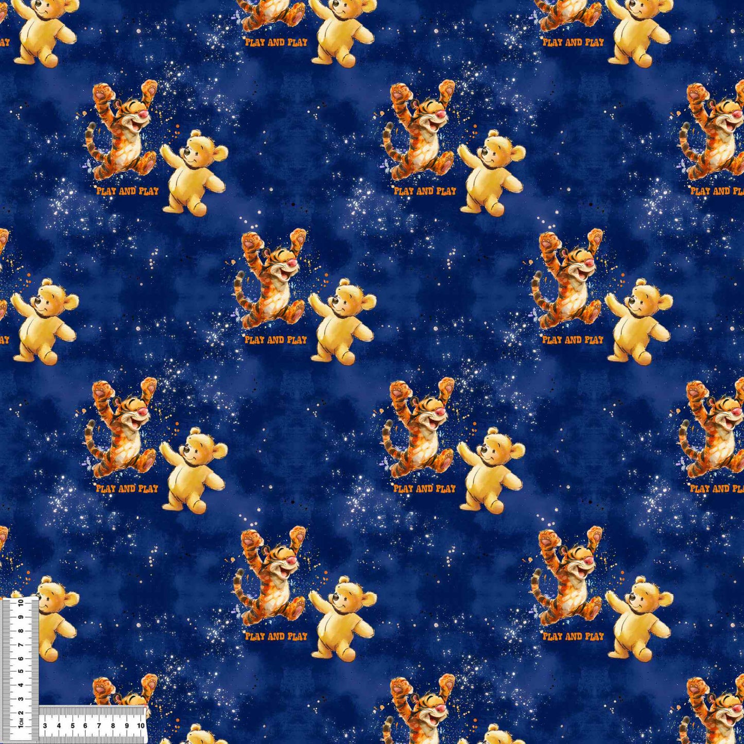 Bär und Tigger Friends Kinderstoff French Terry – Freunde Tiermotiv Meterware