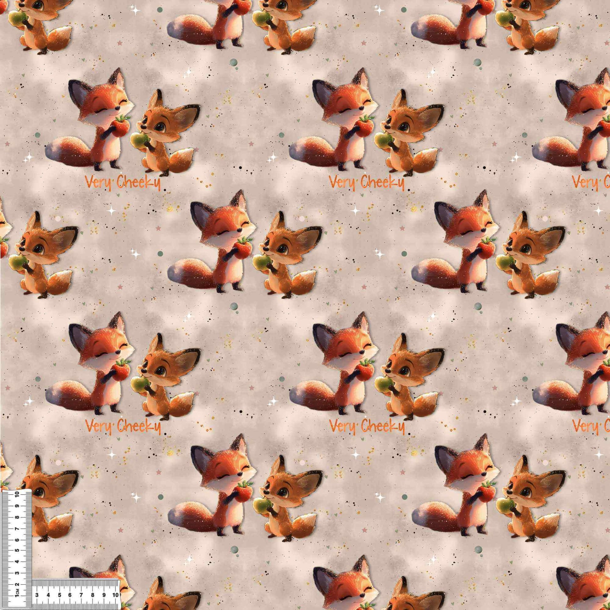 Fuchs Freunde Kinderstoff Detailaufnahme – Waldtier French Terry Meterware Nähprojekt
