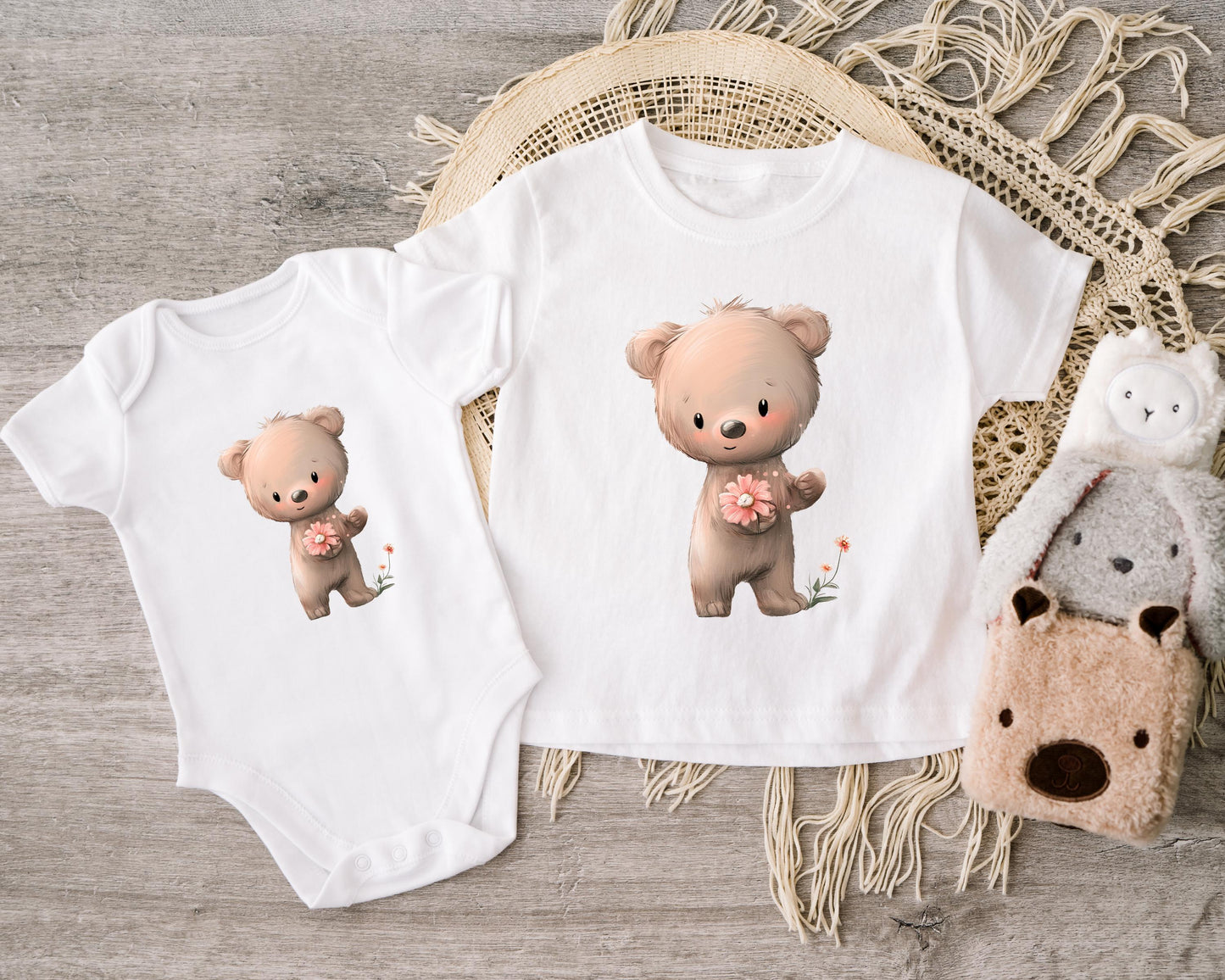 Bären Bügelbild 15cm Waldtier – DTF Transfer Kinderkleidung aufbügeln