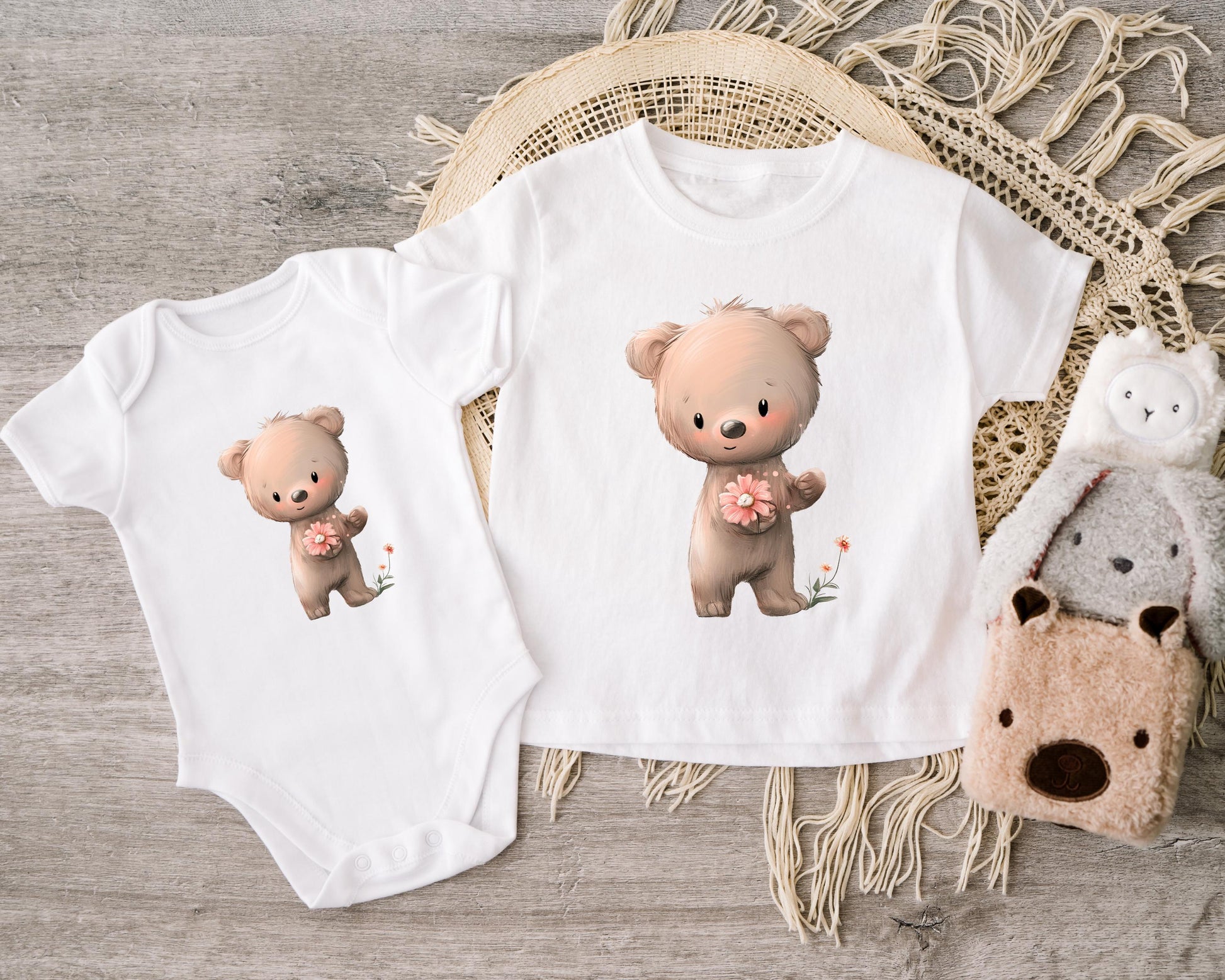 Bären Bügelbild 15cm Waldtier – DTF Transfer Kinderkleidung aufbügeln
