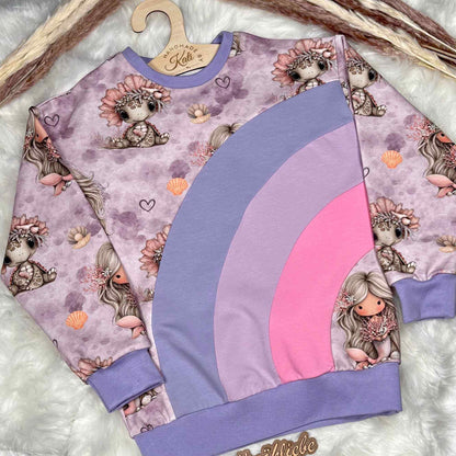 Kinder Sweatshirt „Magische Meerfreunde“ | Handmade Pullover aus French Terry