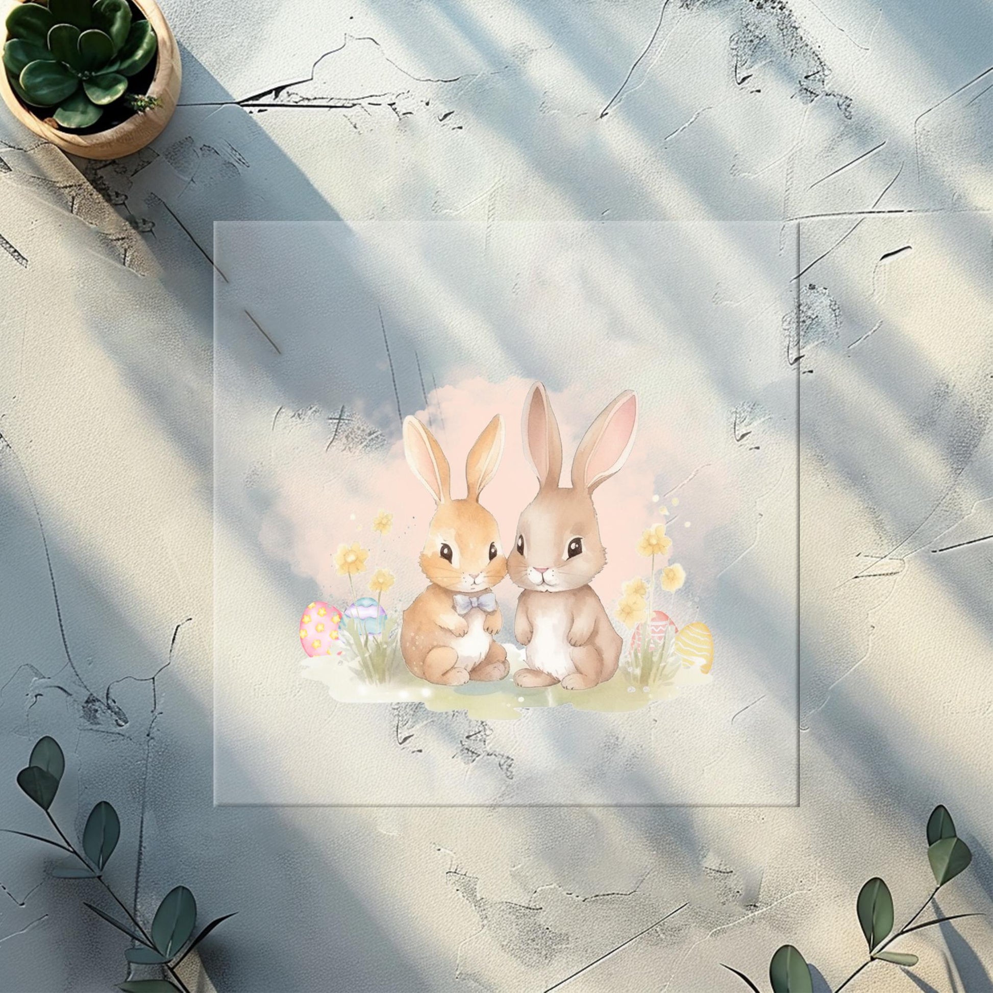 Osterhasen Bügelbild 10cm – DTF Transfer Oster Hasen aufbügeln Baby