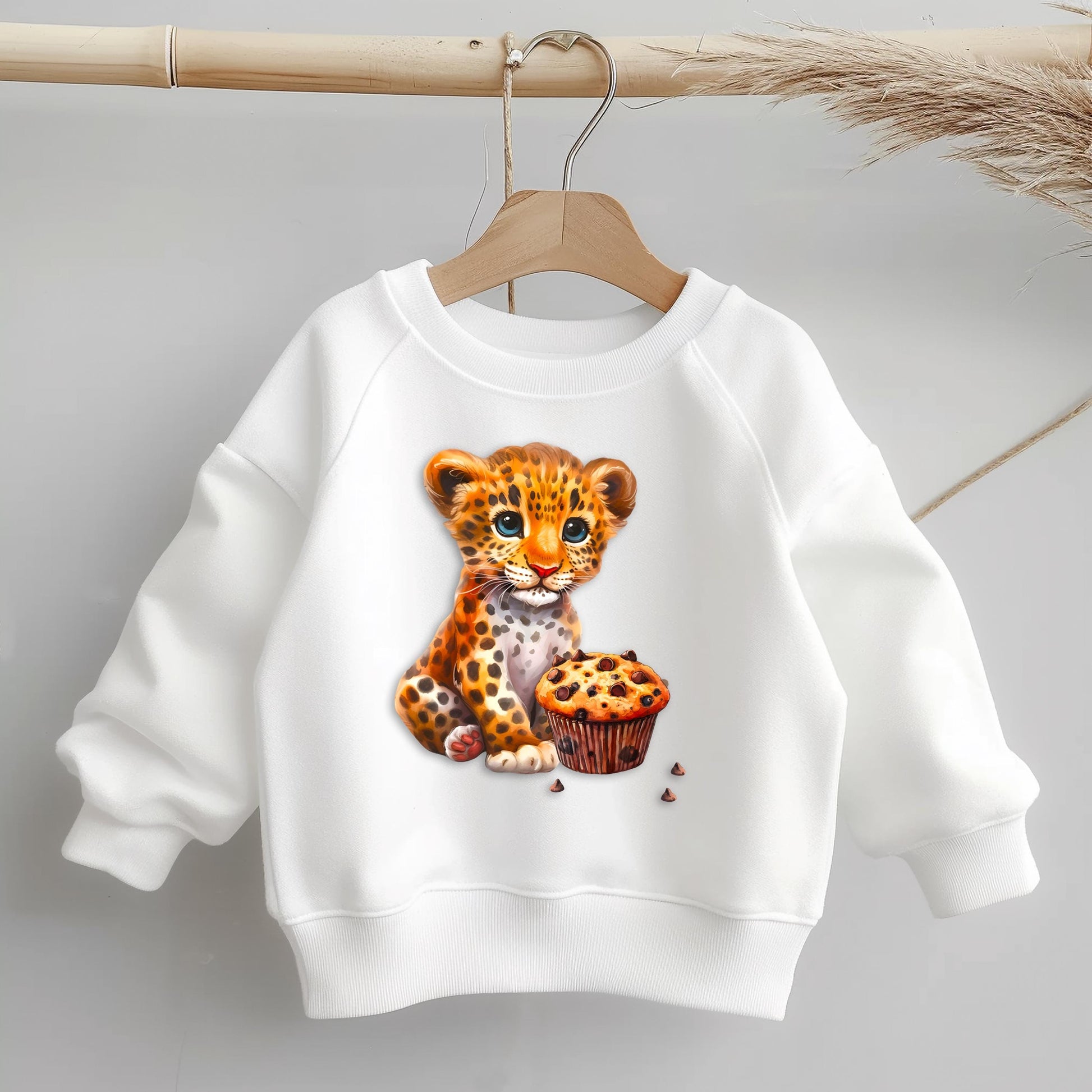 Leo Muffin Bügelbild 10cm – Baby Leopard DTF Transfer Kinderkleidung