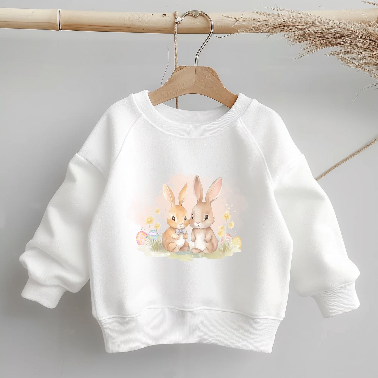 Osterhasen Bügelbild DTF Transfer – Hasen Oster Kinderkleidung Handmade by Kati