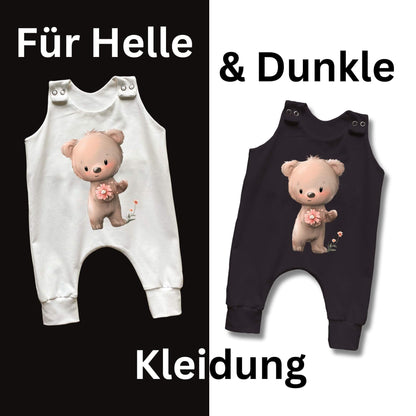 Bären Junge Bügelbild 20cm – Applikation Waldtier Kindershirt DIY