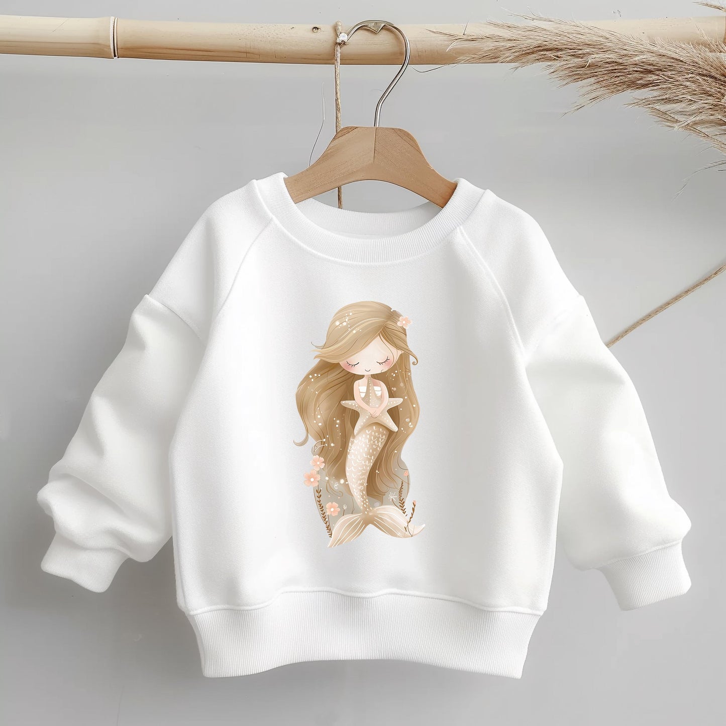 Meerjungfrau Bügelbild 10cm – Glitzer DTF Transfer Baby aufbügeln