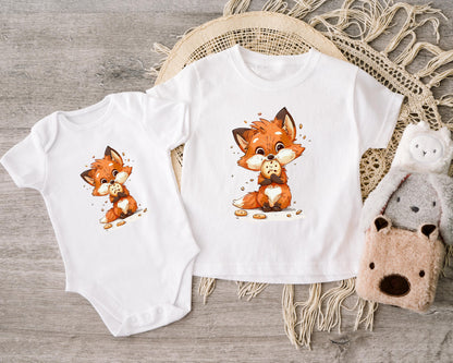 Cookie Fuchs Bügelbild 15cm – DTF Transfer Fuchs Applikation Kinderkleidung