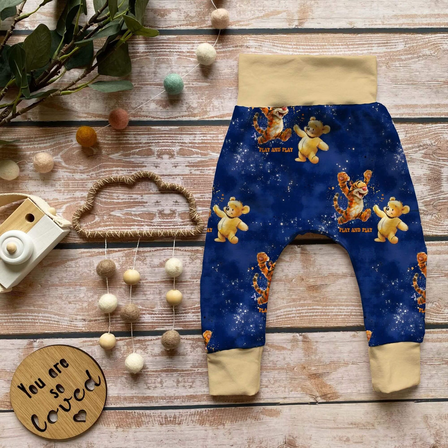Bär Tigger Friends Stoff Detailaufnahme – Kinderstoff Tiermotiv Jersey