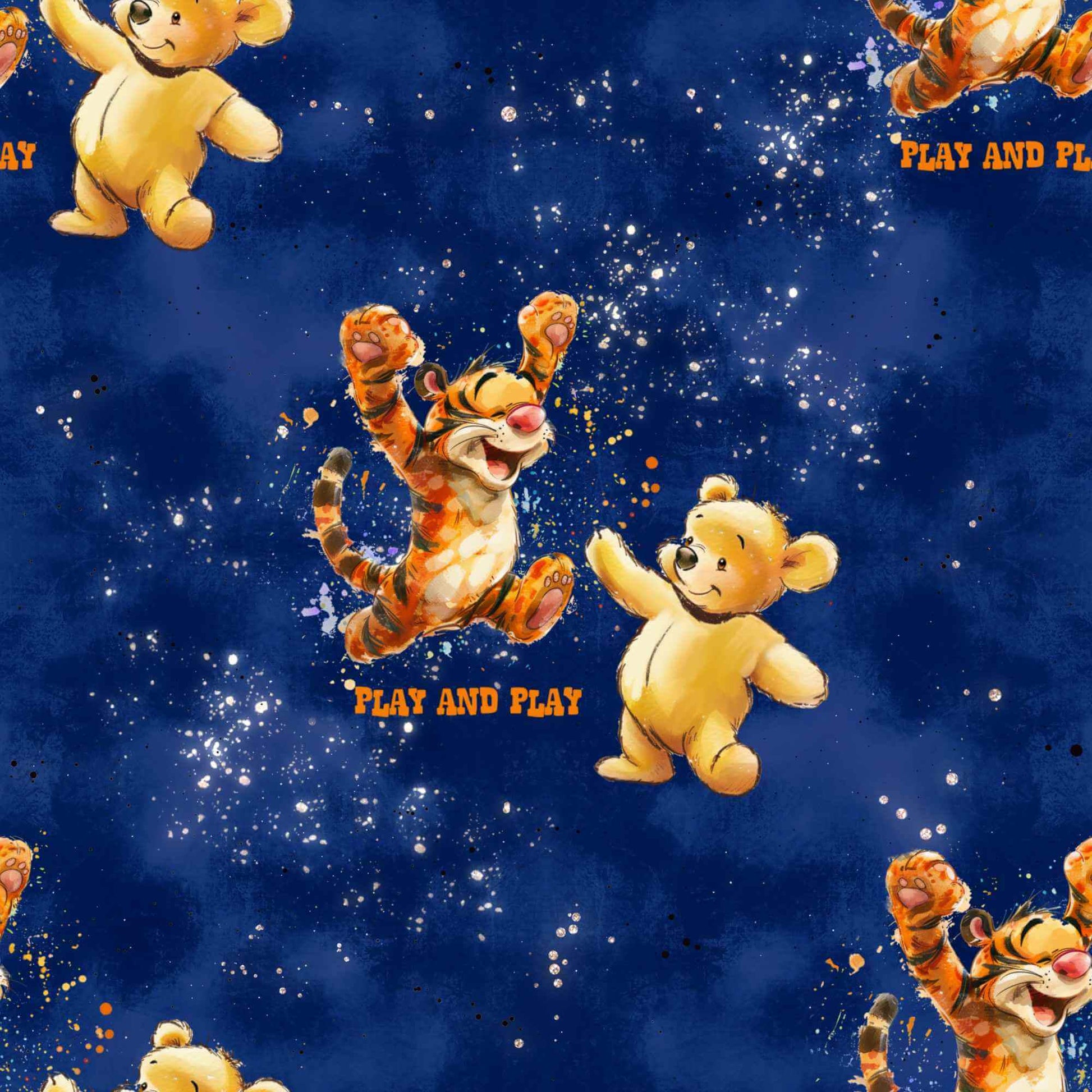 Bär und Tigger Friends Kinderstoff Meterware – Jersey French Terry Handmade by Kati