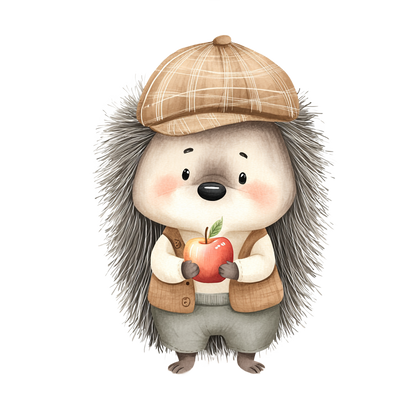 Igel Herbst Bügelbild 10cm – DTF Transfer Waldtier aufbügeln Kindershirt