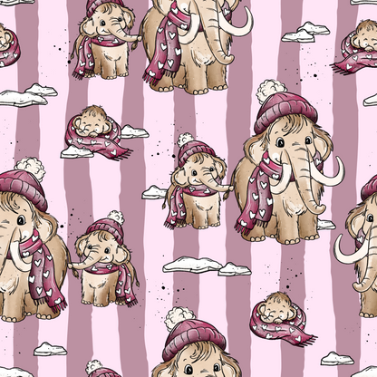 Gestreifter Kinderpullover „MammutBande“ rosa – handgenäht