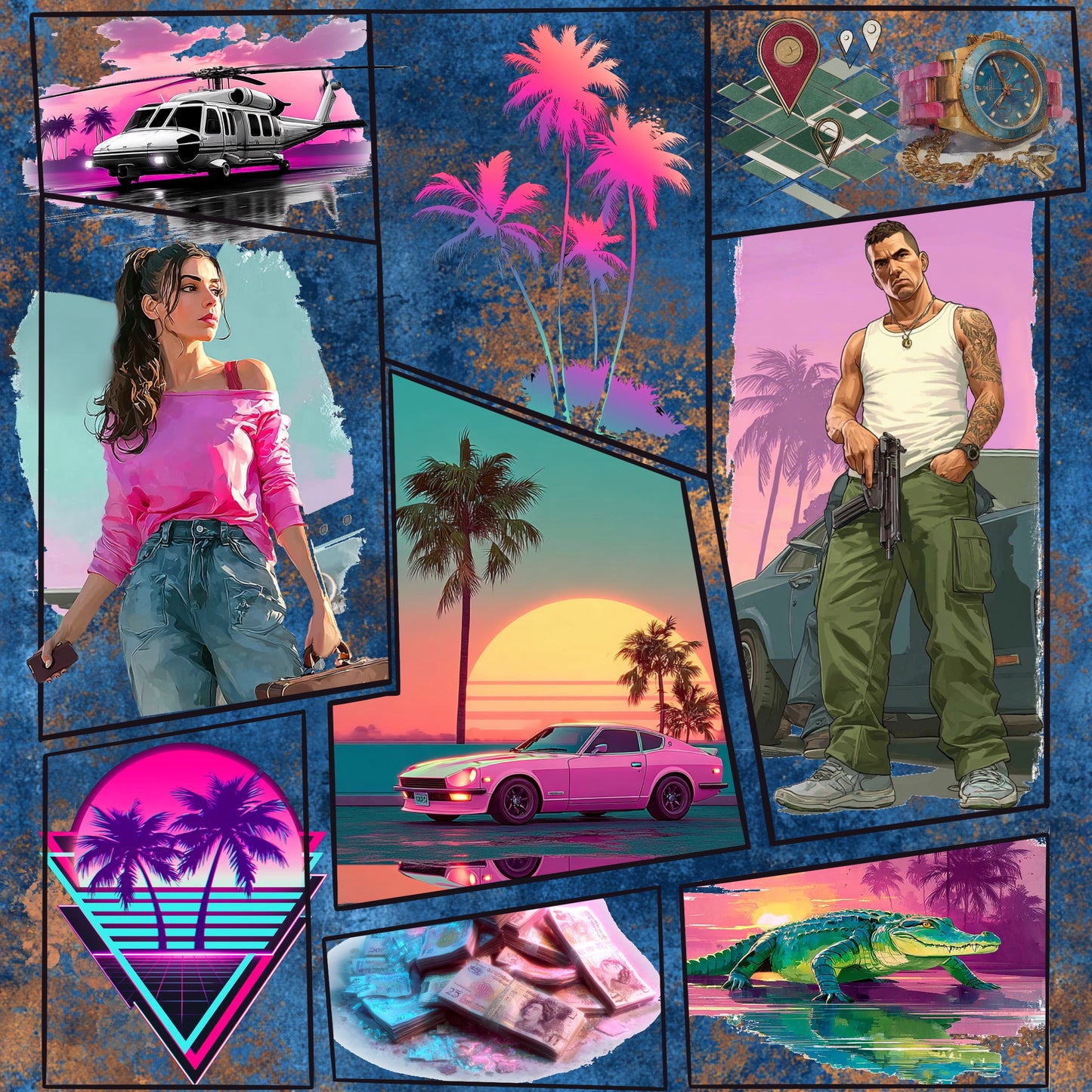 Miami Vibes - Ocean | Gamer Stoff Meterware | Kinderstoff