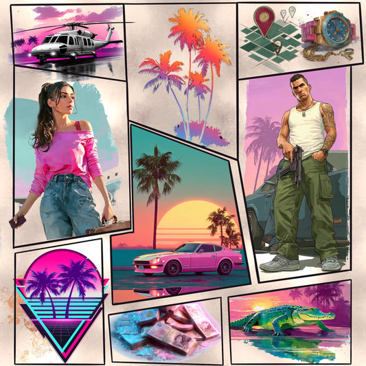Miami Vibes - Sand | Gamer Stoff Meterware | Kinderstoff