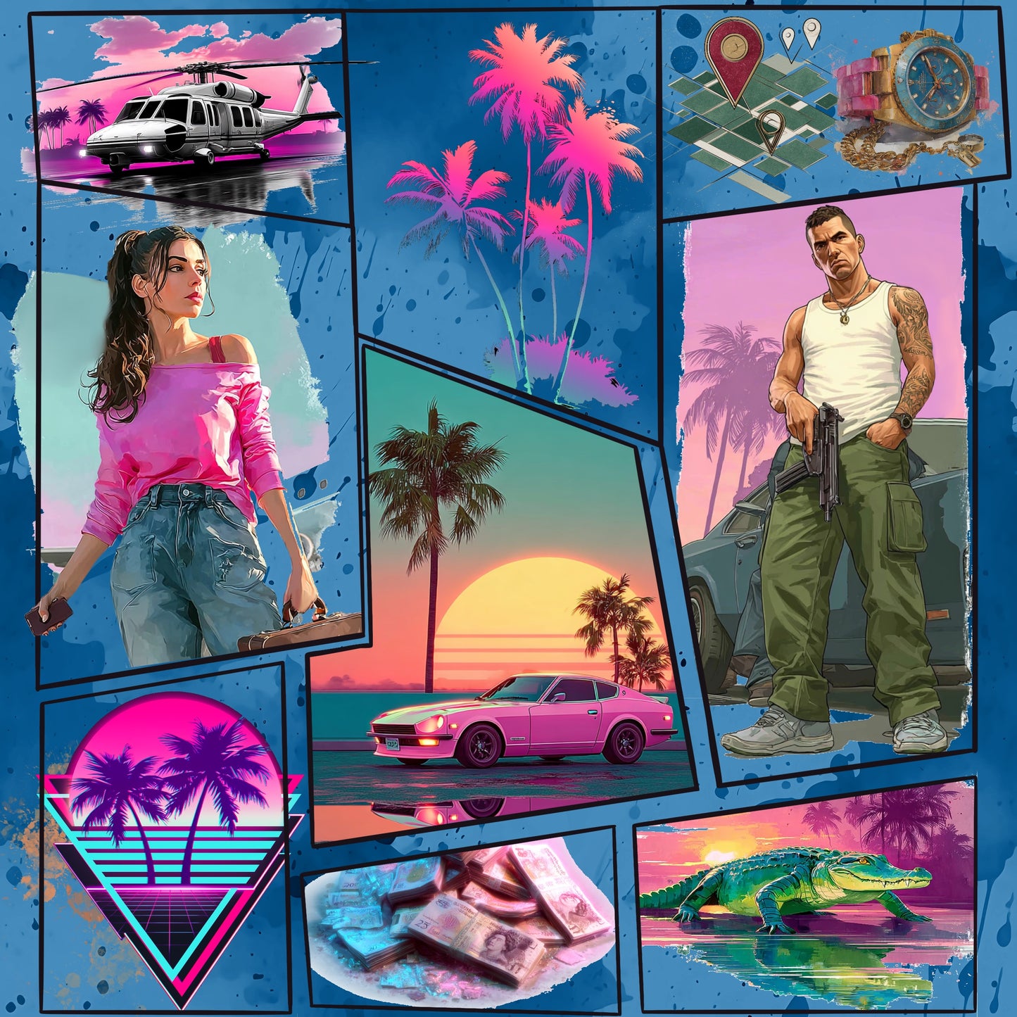 Miami Vibes - Sky | Gamer Stoff Meterware | Kinderstoff