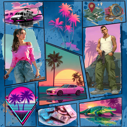 Miami Vibes - Sky | Gamer Stoff Meterware | Kinderstoff